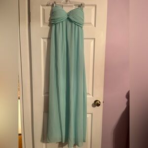 Strapless Light Blue Dress